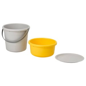 ست سطل 3 تکه درب دار ایکیا مدل IKEA PEPPRIG